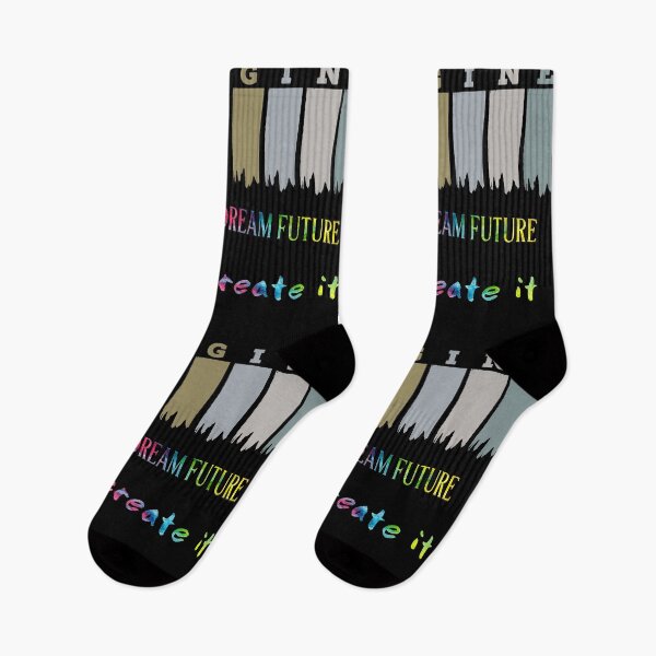 Item preview, Imagine Your Dream Future, Then Create It in tie dye font on black background  designed and sold by UncleStuScience.