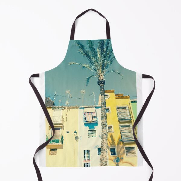 Item preview, Retro faded image row of pastel colored terrace style traditional Mediterranean homes designed and sold by Brian Scantlebury.