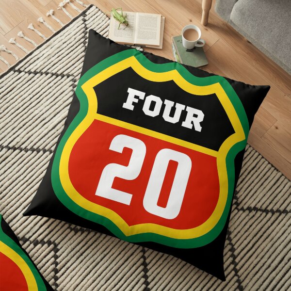 Number 420 reggae color badge design Floor Pillow