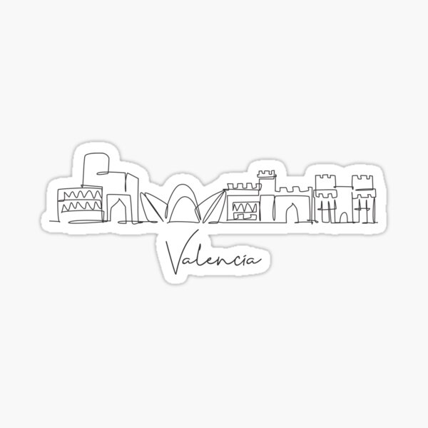Item preview, Valencia City Skyline designed and sold by SimpleLineDraw.