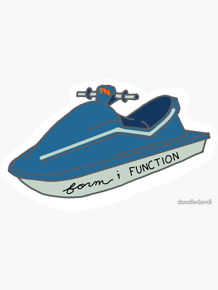 "Mobius’s Jetski" Sticker for Sale by doodledandi Redbubble