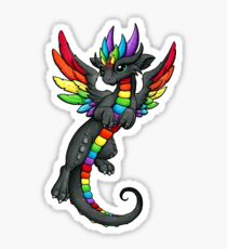 Black Rainbow Dragon Sticker