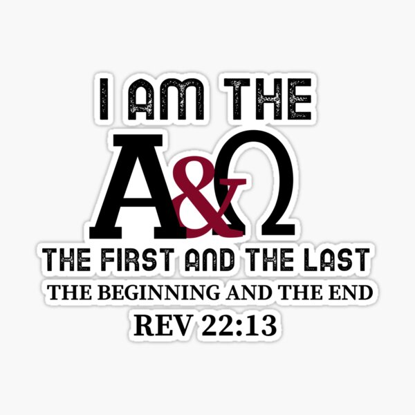 Christian Faith Bible Verse Sticker Gift Revelations 22:15 I am Alpha and  Omega