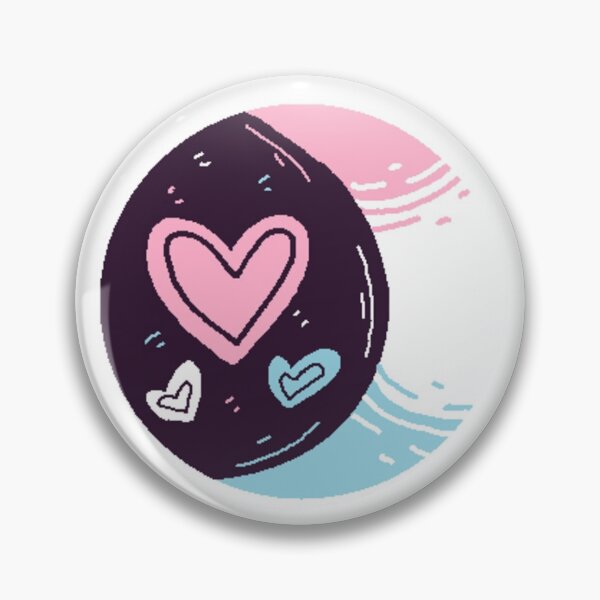 Item preview, LGBTQ Trans Pride Moon & Hearts Button designed and sold by doeblush.