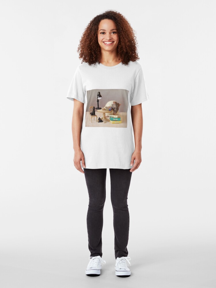 Alternate view of Which book shall I read now? Slim Fit T-Shirt
