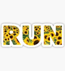 Pegatina Run Flower Field