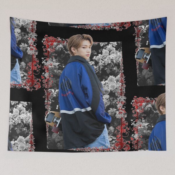Item preview, Lee Felix Stray Kids Felix Korean Kpop Floral Design designed and sold by Piosenka Art.