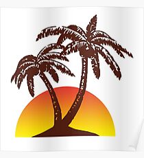 Palm and Sun Poster