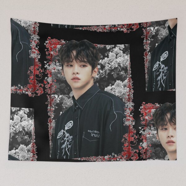 Item preview, Lee Minho Stray Kids Lee Know Korean Kpop Floral Design designed and sold by Piosenka Art.