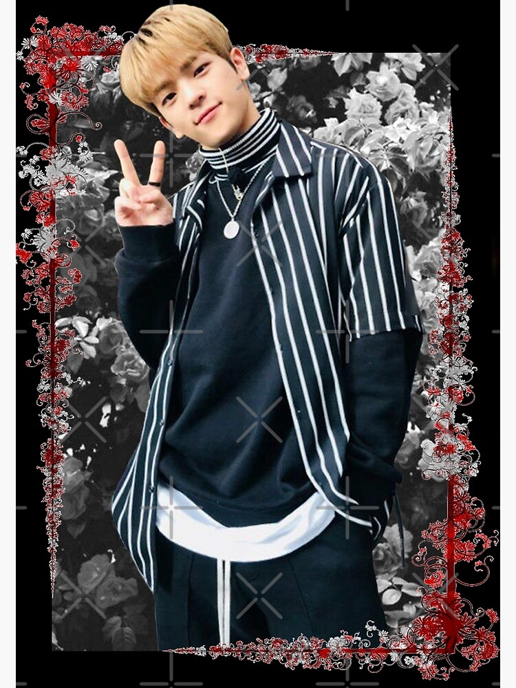 Kim Woo Jin Stray Kids Woojin Korean Kpop Floral Design | Poster