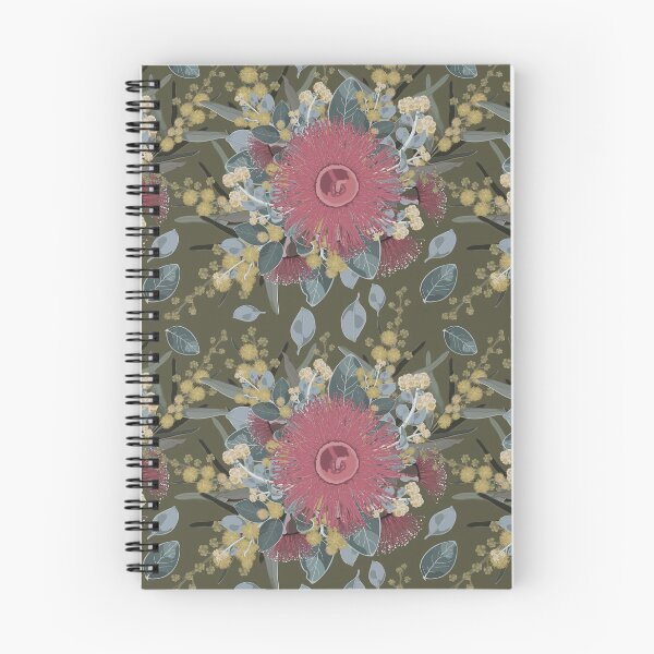 Item preview, Australian Flowers - Vintage Pinks and Greens designed and sold by Sketchbook Designs.
