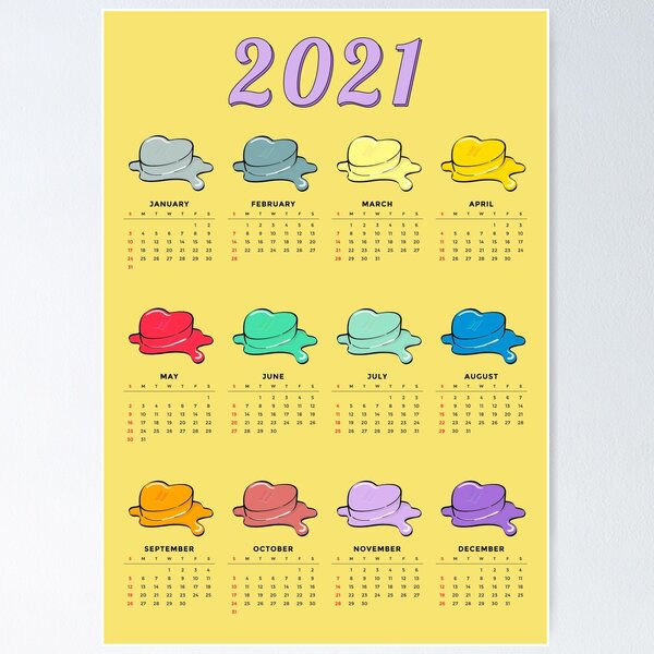 Artikel-Vorschau von BTS Butter Kalender 2021 gelb, designt und verkauft von SerenaChoe.