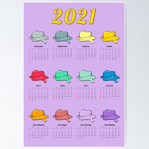 Artikel-Vorschau von BTS Butter Kalender 2021 lila, designt und verkauft von SerenaChoe.