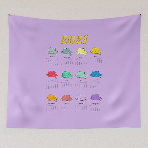 Item preview, BTS butter Calendar 2021 purple designed and sold by SerenaChoe.