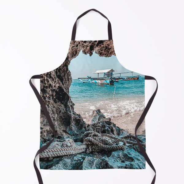 Item preview, Blue Ocean Waves and a Boat tied up with a rope in Bali designed and sold by nimble-nut.