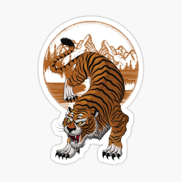 Chinese New Year The Year of Tiger Sticker 4398888 Vector Art at