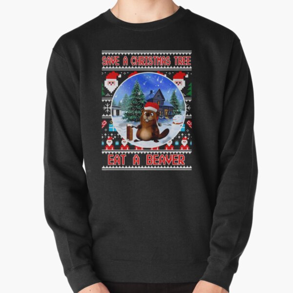 Artikel-Vorschau von Rette einen Weihnachtsbaum und iss einen Beaver Ugly Christmas Sweater, designt und verkauft von DaishaPaucek.