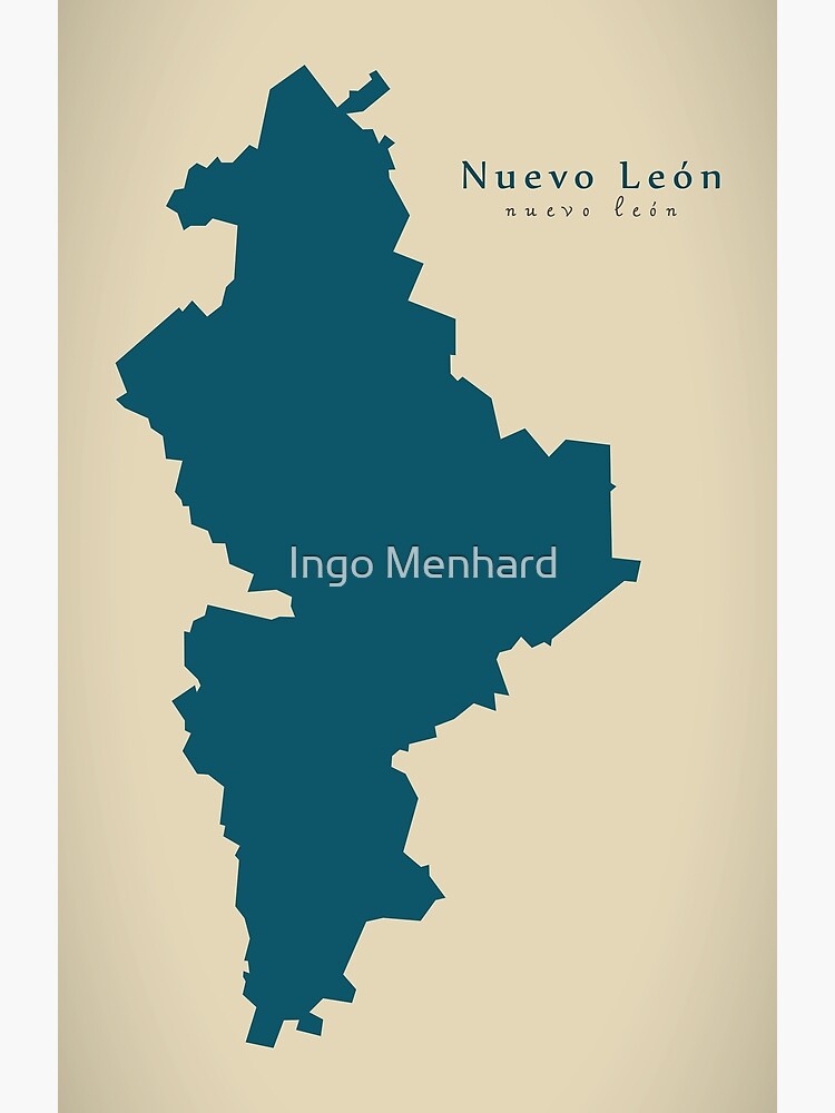 "Modern Map Nuevo Leon state map Mexico MX" Poster by ingomenhard