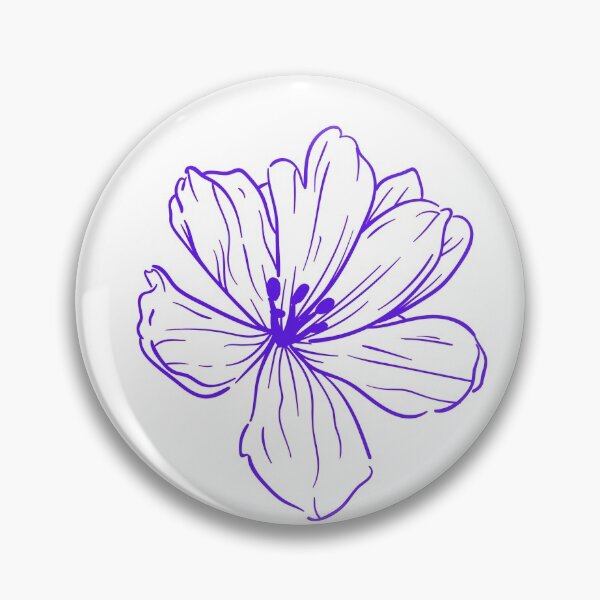 Item preview, Minimal outline of the flower in a round frame pattern. designed and sold by Trianglegreen.