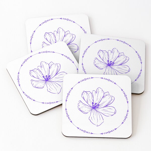 Item preview, Minimal outline of the flower in a round frame pattern. designed and sold by Trianglegreen.