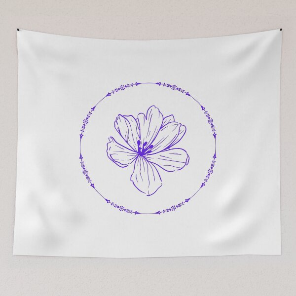 Item preview, Minimal outline of the flower in a round frame pattern. designed and sold by Trianglegreen.