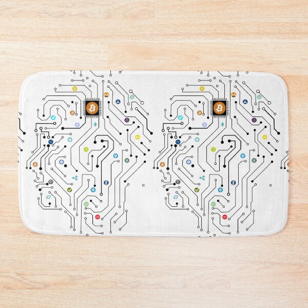 Item preview, Crypto icon on CPU of head man circuit  , Digital money and Finance in future  logo, AI and human in future of technology and finance , crypto currency concept. designed and sold by WP-7824.