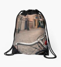 European Bicycle Scene Drawstring Bag