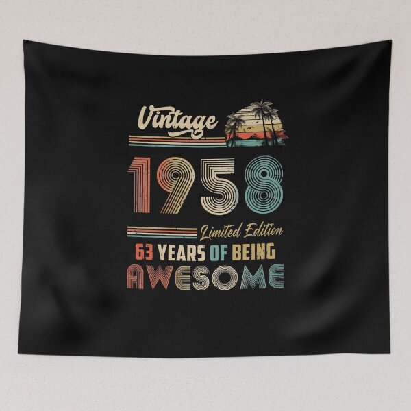 Item preview, Vintage 1958 63rd Birthday Gift Men Women 63 Years Old designed and sold by cadieuxart.