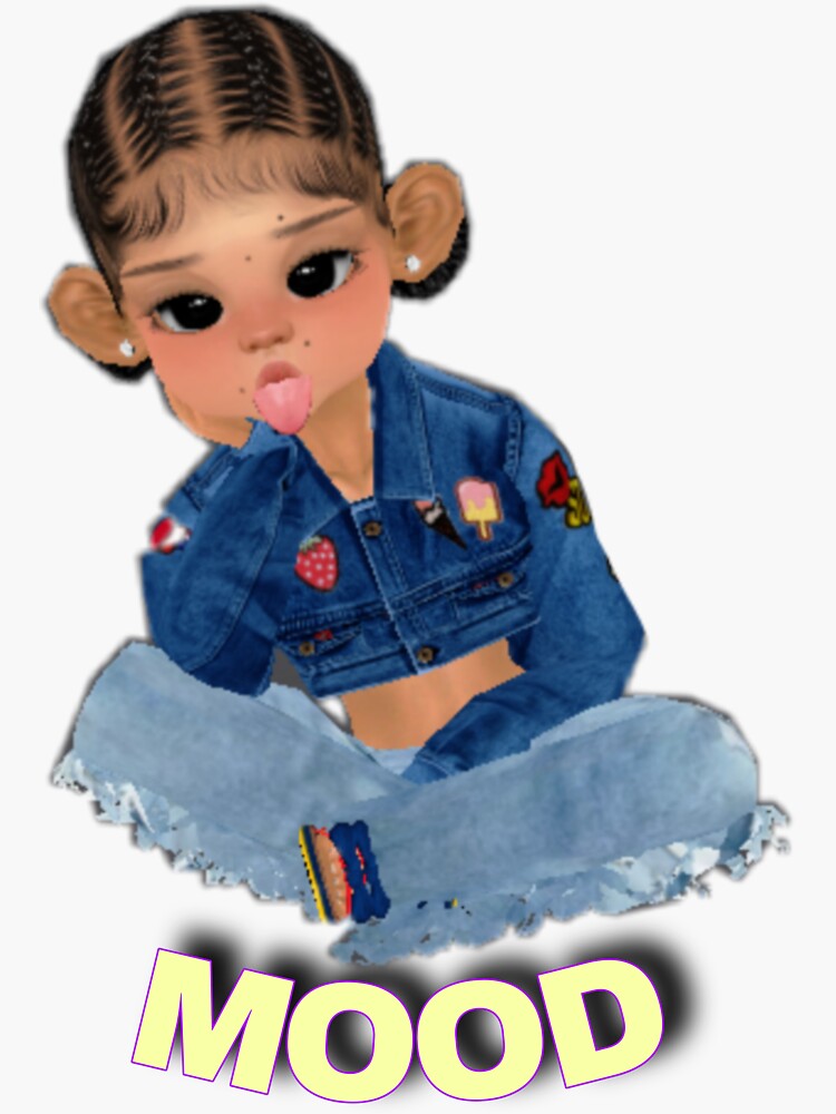 Thumbnail 3 of 3, Sticker, Mood girl cute girl adorable girl designed and sold by Semapemodiba.
