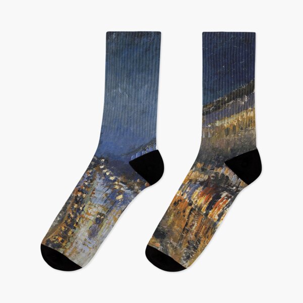 Item preview, The Boulevard Montmartre At Night Painting By Camille Pissarro designed and sold by JDesigningMO.