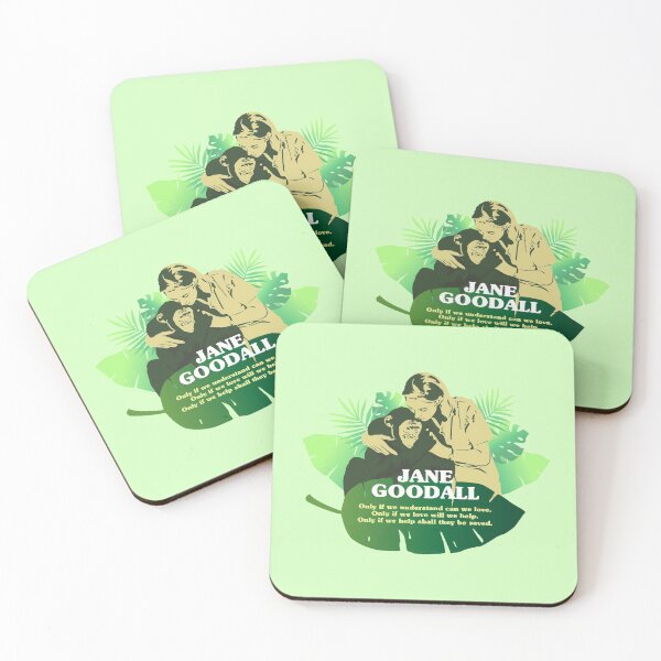 Item preview, Jane Goodall, Jane Goodall quotes, “Only if we understand can we love. Only if we love will we help. Only if we help shall they be saved.” tropical leaf designed and sold by challengecafe.