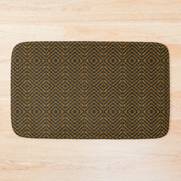 Item preview, Golden yellow semicircular curves lined up water waves on black background, golden water waves integrity. designed and sold by WP-7824.