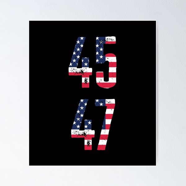 Item preview, 45 47 Donald Trump 2024 Elections Comeback- funny american usa flag distressed   designed and sold by Alaadin Bendali Braham.