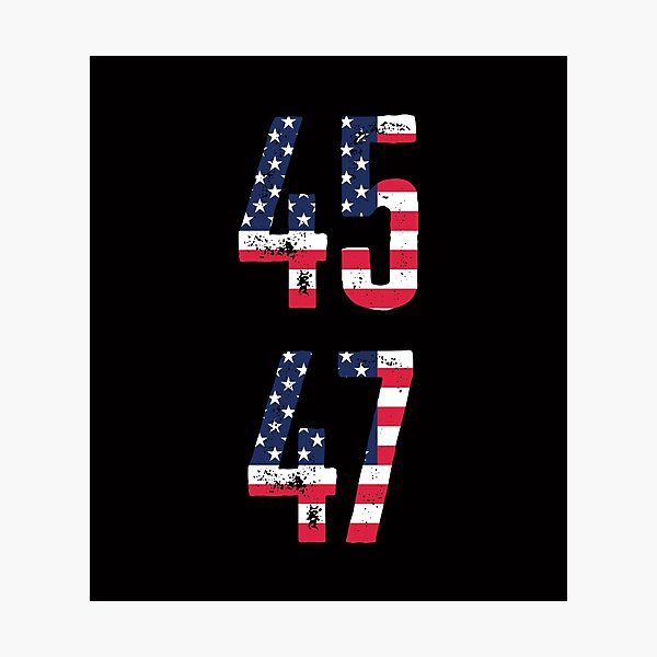 Item preview, 45 47 Donald Trump 2024 Elections Comeback- funny american usa flag distressed   designed and sold by Alaadin Bendali Braham.