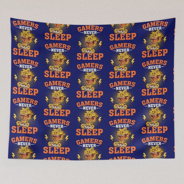 Item preview, Gamer's Never Sleep-T-rex video game gift for gaming addicts designed and sold by BRtisticDesigns.