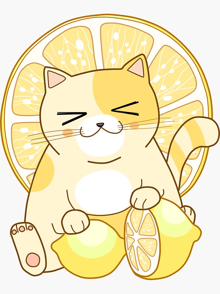 lemon-cat-sticker-for-sale-by-keterok-redbubble