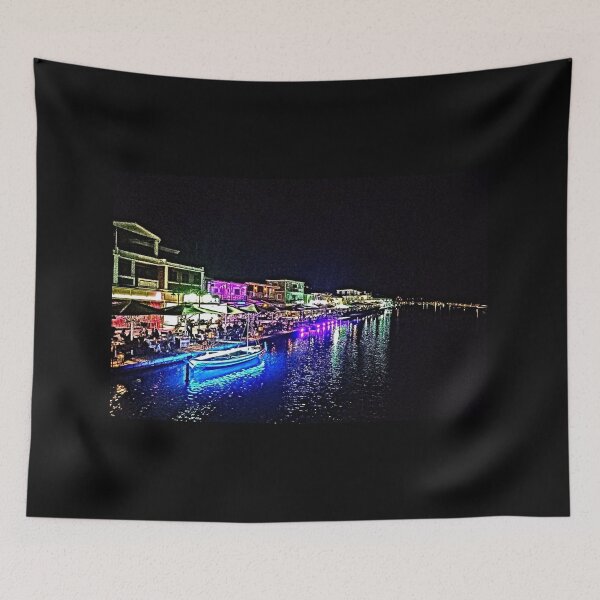 Item preview, Lefkada waterfront by night, paint effect designed and sold by paulboizot.