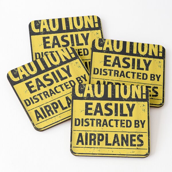 Item preview, Caution! Easily Distracted By Airplanes - Air-Show & Pilots T-Shirt.png designed and sold by isaacbmontoya.