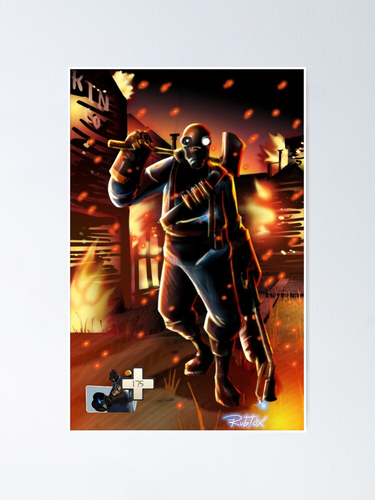 Tf2 Pyro Angry Poster By Rubtox Redbubble - tf2 pyro roblox
