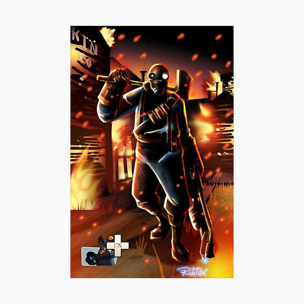 Tf2 Pyro Angry Photographic Print By Rubtox Redbubble - team fortress 2 poster roblox