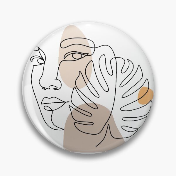 Item preview, Beauty woman face with monstera leaves. One Line drawing art. Woman Face Line  designed and sold by OneLinePrint.