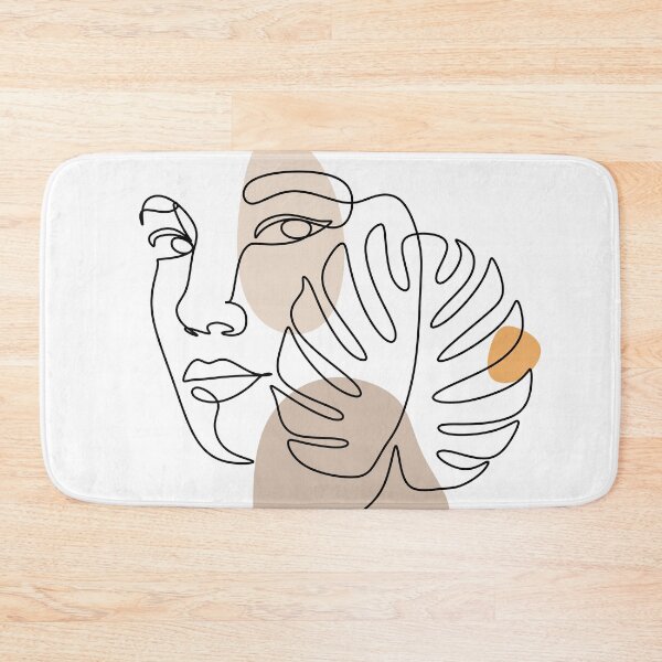 Item preview, Beauty woman face with monstera leaves. One Line drawing art. Woman Face Line  designed and sold by OneLinePrint.