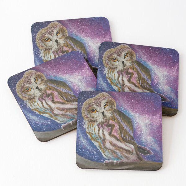 Item preview, Owl keeping watch on a starry night designed and sold by Sophieart70.