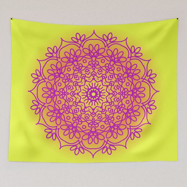Item preview, Yellow Floral Mandala designed and sold by S Cube Design.