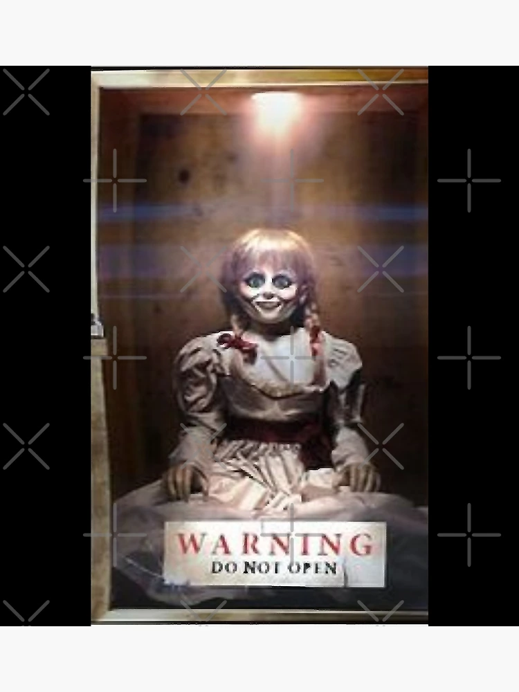 Do t open cabinet annabelle horror doll graphic