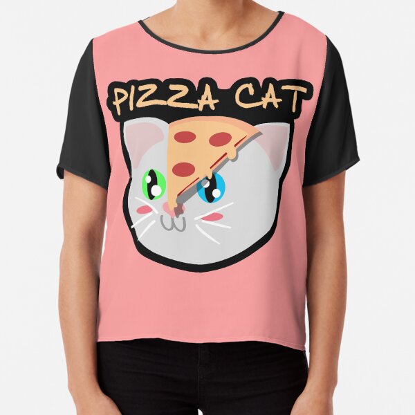 Pizza Cat Chiffon Top