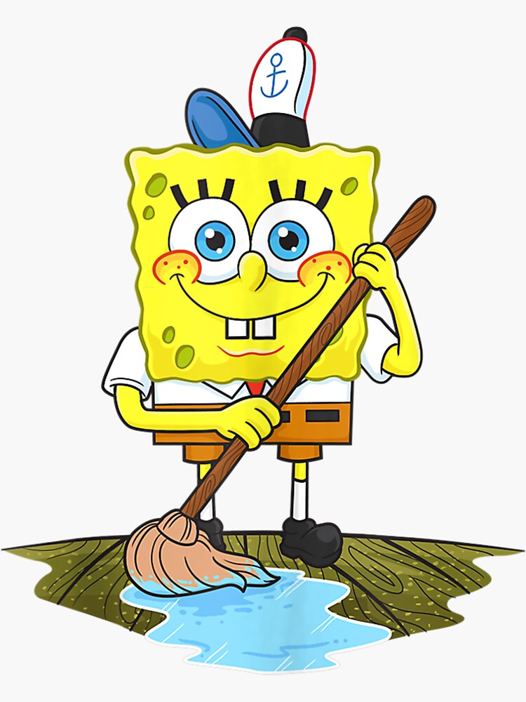 "Spong.ebobzz Spong.ebobzz Mopping The Floor Tank" Sticker by