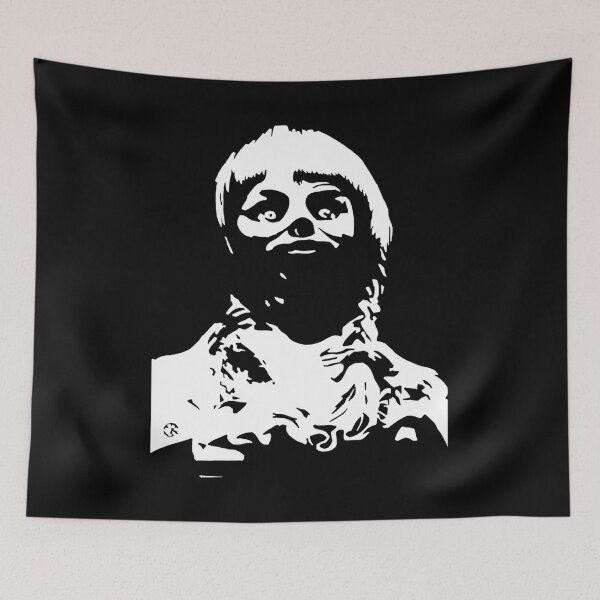 Item preview, Annabel doll bloody face black and white art designed and sold by BurseAllyson.