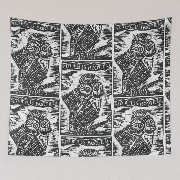 Item preview, Antifa is Hootiful - Antifascist Owl designed and sold by Loki Propagandart.
