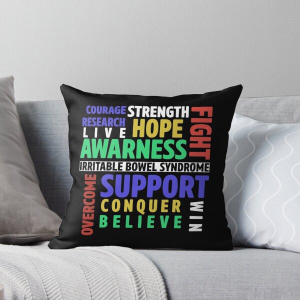 Item preview, IBS Fight Support Conquer Believe Overcome Hope Win Strength Live - Irritable Bowel Syndrome Awareness designed and sold by Alaadin Bendali Braham.